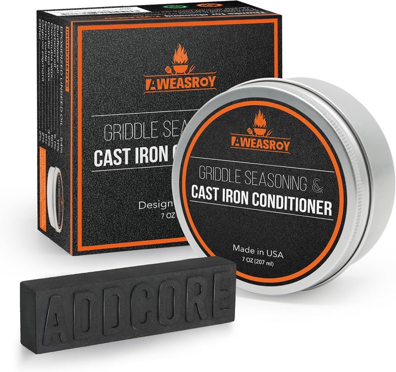 AWEASROY Griddle Seasoning & Cast Iron Seasoning Conditioner 7 OZ Care Kit, with Rust Remover Food Safe Griddle Seasoning for Blackstone, Pans, Carbon Steel – Maintain a Cleaner Non-Stick Skillet - Image 1